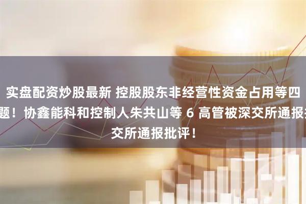 实盘配资炒股最新 控股股东非经营性资金占用等四大问题！协鑫能科和控制人朱共山等 6 高管被深交所通报批评！